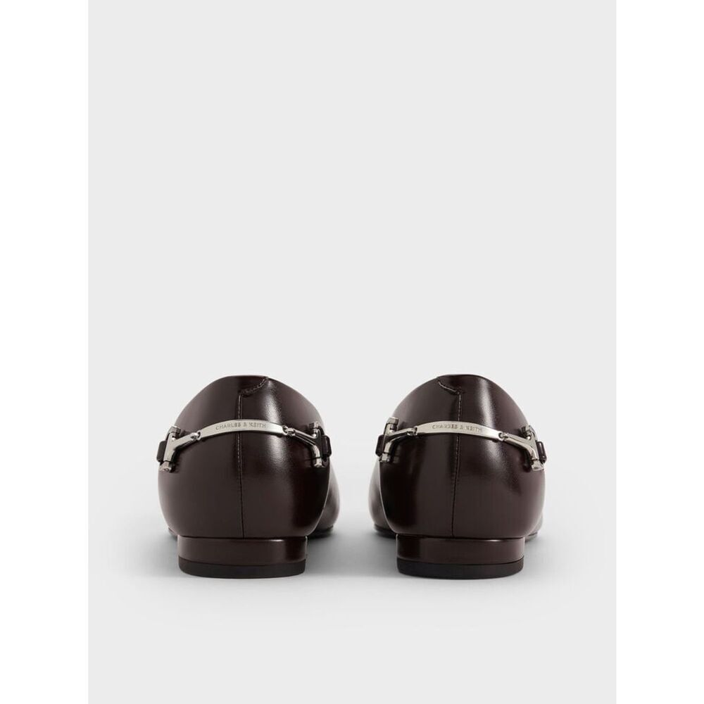 Charles & Keith Erinna Metallic-Accent Pointed Flats - Burgundy - Picture 5 of 13
